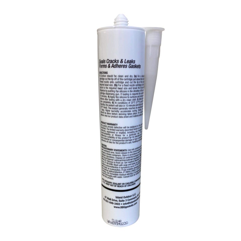 LavaLock RTV High Temp BBQ Smoker Sealer Gasket Adhesive 10 oz Cartridge (450 F - Clear) - Image 2